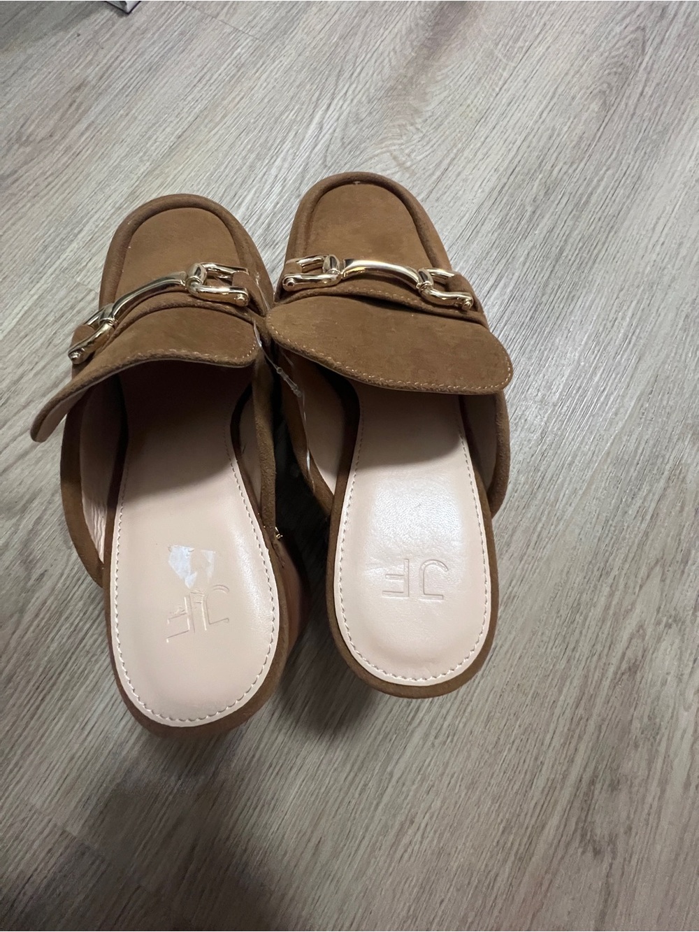Joe Fresh Brown Suede Mule with Gold Bit